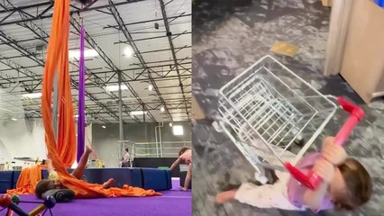 If falling is an art, these babies are the Picassos of it