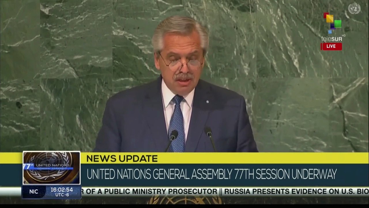 Argentina's president calls for lifting of blockade on Venezuela and Cuba