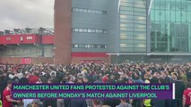 United fans protest against the Glazers before Liverpool clash