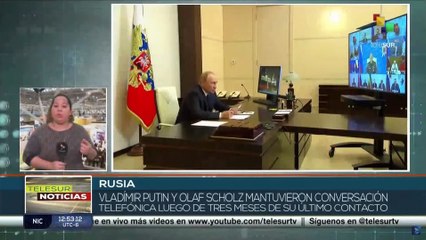 Pdte. Vladímir Putin sostiene contacto telefónico con el canciller alemán