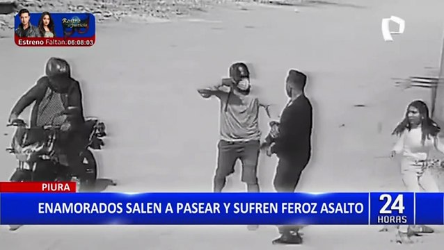 Piura: Delincuentes en moto asaltan a pareja de enamorados