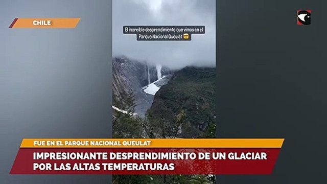 Impresionante desprendimiento de un glaciar por las altas temperaturas