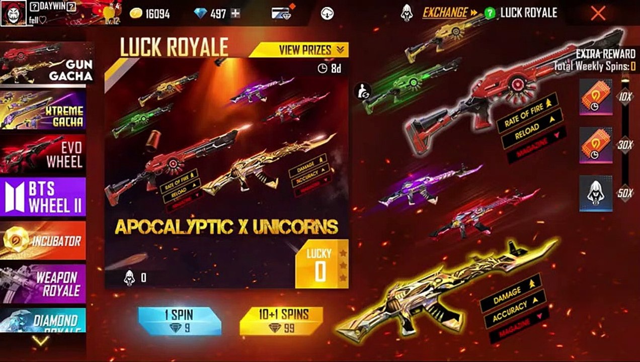 SPIN -- NEW AMAZING ROYALE ✔️ AK DRAGON SKINS...