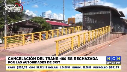 CCIT rechaza cancelación del Trans-450