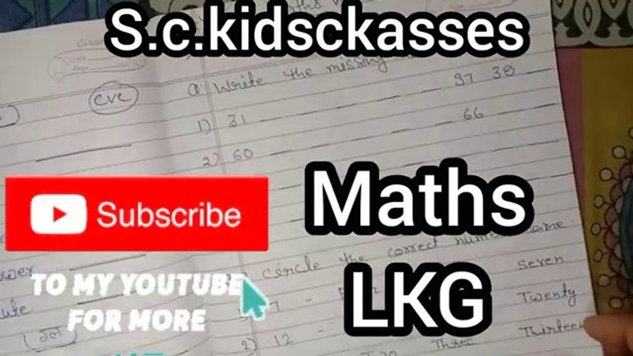 Maths revision sheet _ Lkg_ daily revision _@S.C. Kids Classes✍️✍️
