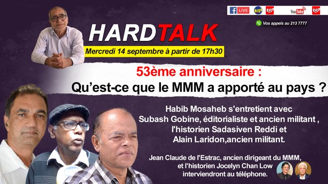 HardTalk : 53 ans après, qu’est-ce que le MMM a apporté au pays ?