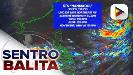 TS Nanmadol, bahagya pang lumakas at naging severe tropical storm