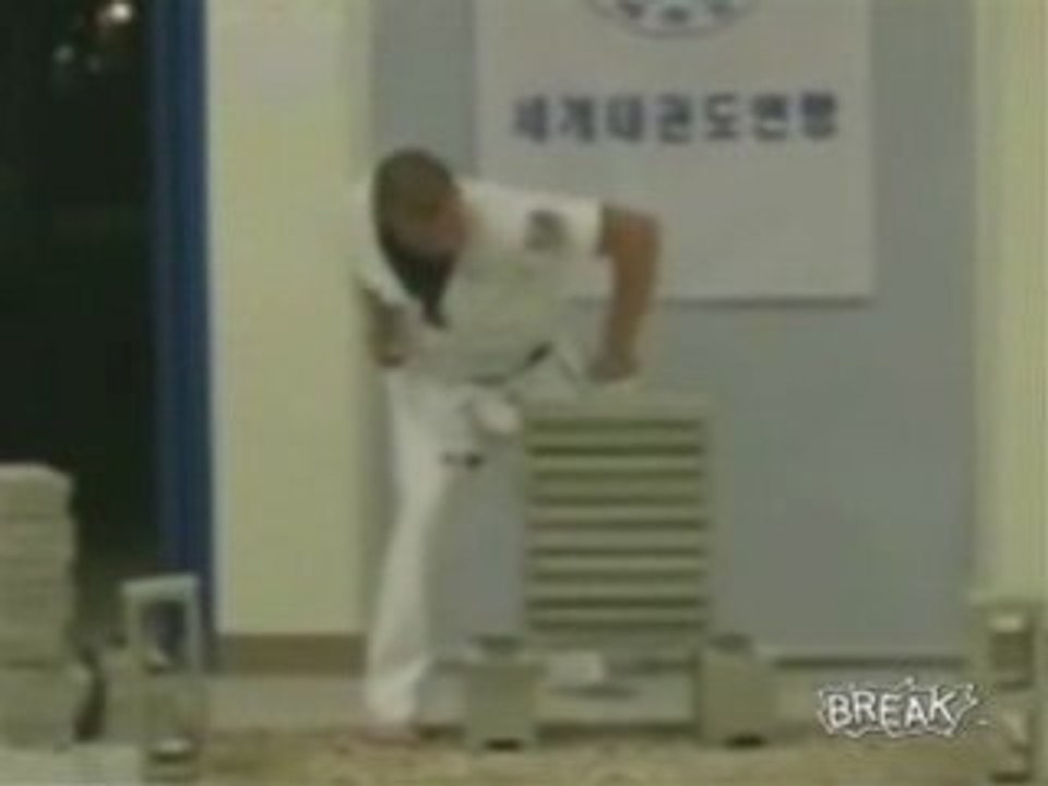 Karate Guy Breaks Hand on Bricks