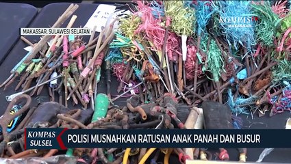 Polisi Musnahkan Ratusan Anak Panah Dan Busur