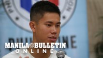 EJ Obiena and the Philippine Sports Commission appears before the media