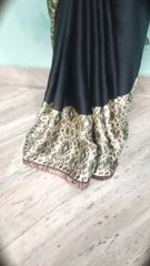 Black saree look-simple makeup