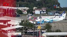 Trabzon Havalimanı’na inen yabancı bir ülkeye ait 3 savaş uçağı merak uyandırdı
