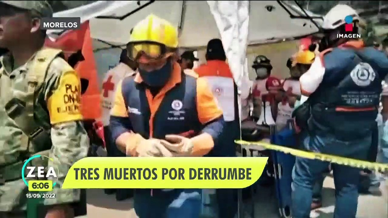 Derrumbe de un talud en Cuernavaca deja tres muertos y cuatro heridos