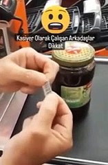 Marketteki barkod oyununu kasiyer fark etti! Evde kestiği barkod ile değiştirdi...