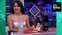 Lali arma un Fernet en el programa El Hormiguero de España.