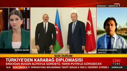 Son dakika... Cumhurbaşkanı Erdoğan, Aliyev ile Semerkant'ta bir araya geldi
