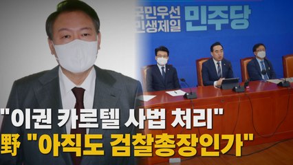 [나이트포커스] "이권 카르텔 사법 처리"...野 "아직도 검찰총장인가" / YTN
