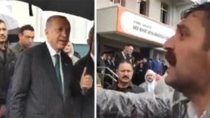Yanından geçerken bağırmaya başladı, Erdoğan durup izledi