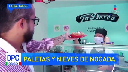 Heladería crea helado y paletas de nogada