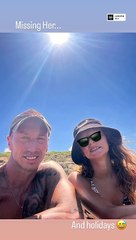 Manon, la fille de Laure Manaudou, avec son père Frédérick Bousquet.