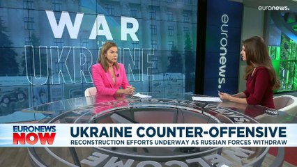 Reconstruction work begins as Russian forces withdraw from strongholds in northeastern Ukraine