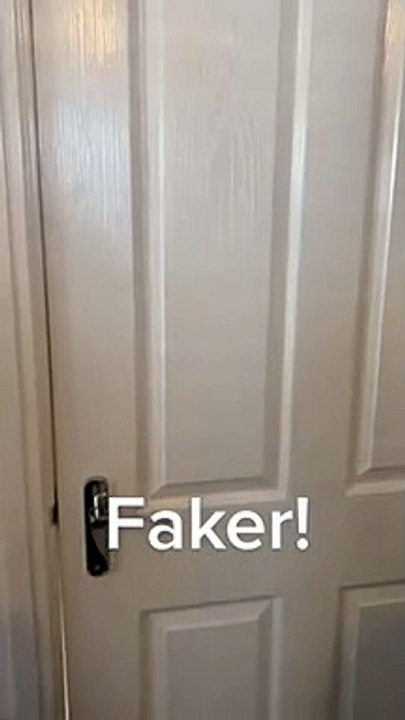 Baby cries when dad pretends to bang head on door