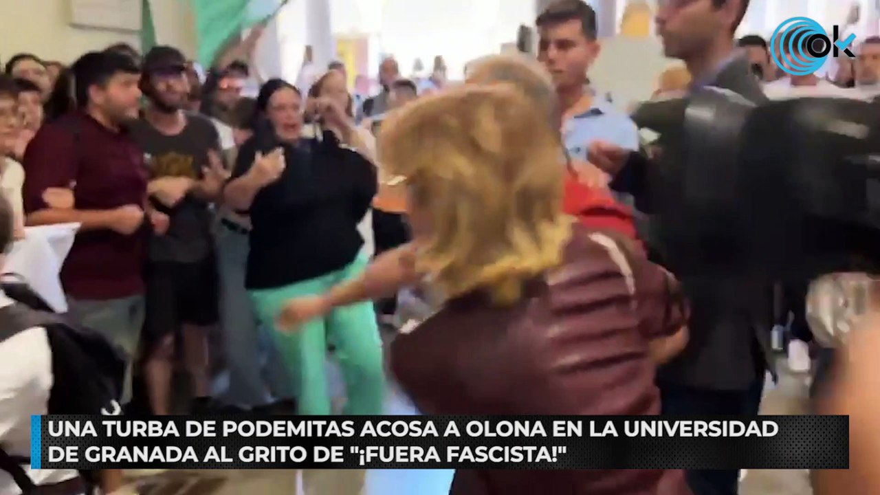 Una turba de podemitas acosa a Olona en la Universidad de Granada al grito de "¡Fuera fascista!"