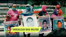 Normalistas de Ayotzinapa vandalizan base militar en Iguala
