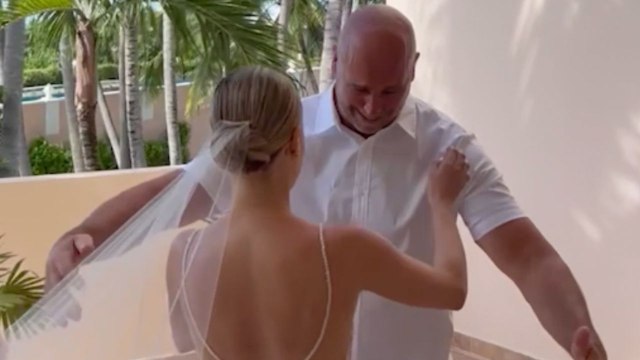 Stepdad Can't Hold Back Emotions During Stepdaughter's First Look On Wedding Day | Happily TV
