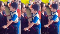Teacher Viral Video नाराज टीचर को मनाने चक्कर में कर दी छोटे बच्चे ने हरकत Viral Video teacher kids