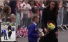 'Where shall we put them?' Girl, eight, is left overwhelmed and 'crying with joy' as Kate picks her out from the Sandringham crowd to place her Corgi toy tribute to the Queen among the carpet of flowers
