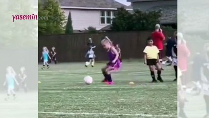 Taklalar atan küçük kız sosyal medyada olay oldu!