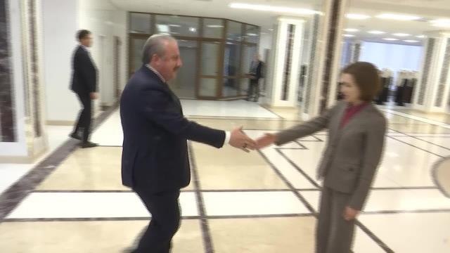 TBMM Başkanı Şentop, Moldova Cumhurbaşkanı Sandu ile görüştü