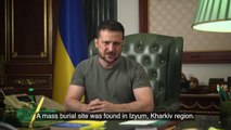 Zelenskiy, Rus güçlerinden geri alınan İzyum'da toplu mezar bulunduğunu açıkladı