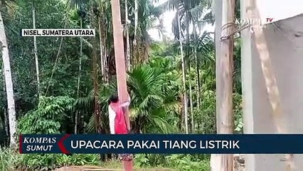 Tiang Listrik Dipakai Jadi Tiang Bendera
