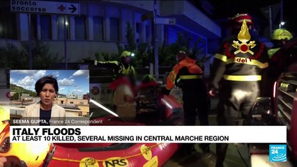 Floods in Italy kill at least 10; rescues from roofs, trees