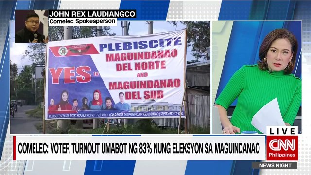 Comelec umaasa sa mataas na voter turnout sa plebisito sa Maguindanao | News Night