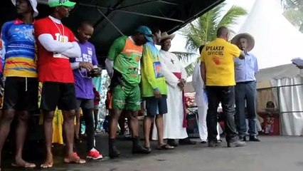 Ambiance à la remise des maillots