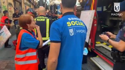 Dos heridos en una explosión por un escape de gas en Madrid