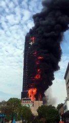 حريق ناطحات سحاب في الصين