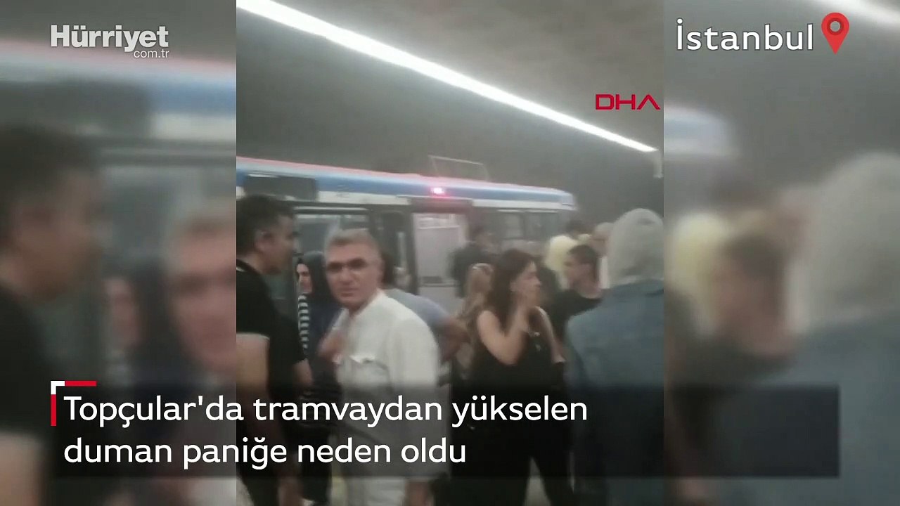 Topçular'da tramvaydan yükselen duman paniğe neden oldu