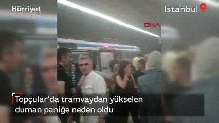 Topçular'da tramvaydan yükselen duman paniğe neden oldu