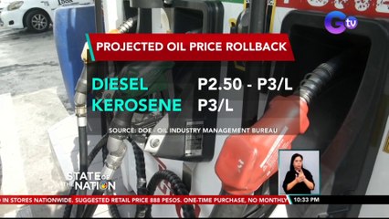 Bawas-singil sa ilang produktong petrolyo, posible sa susunod na linggo, ayon sa DOE | SONA