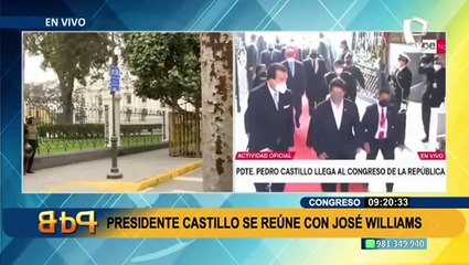 Pedro Castillo se reúne con José Williams en sede del Congreso