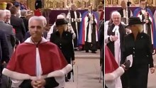 Queen Consort Camilla loses her footing as she leaves cathedral - but recovers perfectly as she battles through trip to Wales with a broken toe