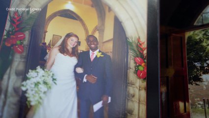 Couple who met by chance on coach celebrate 10th wedding anniversary