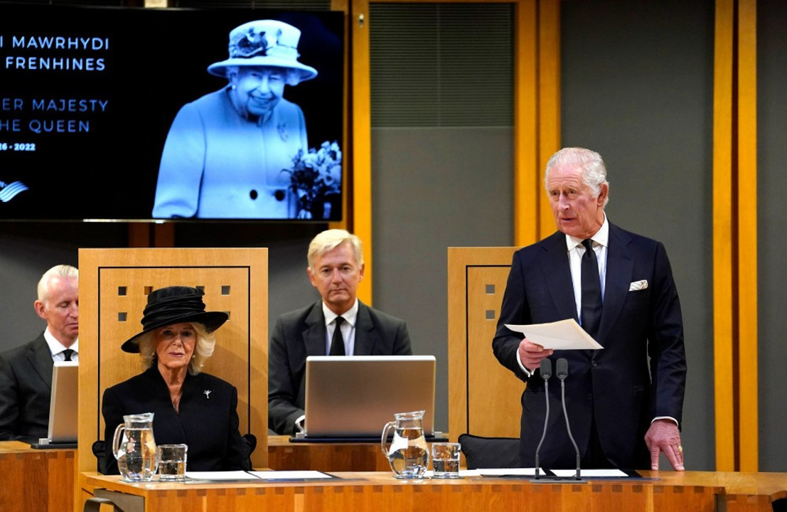 King Charles delivers speech in Welsh on first visit to Cardiff as monarch