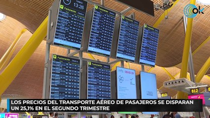 Los precios del transporte aéreo de pasajeros se disparan un 25,1% en el segundo trimestre