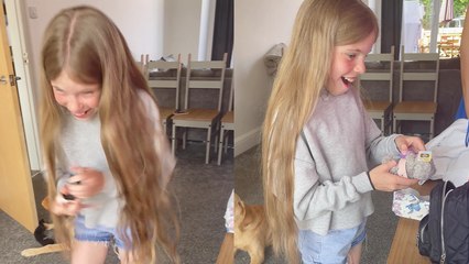 Girl on cloud nine after receiving long-awaited items as birthday gifts