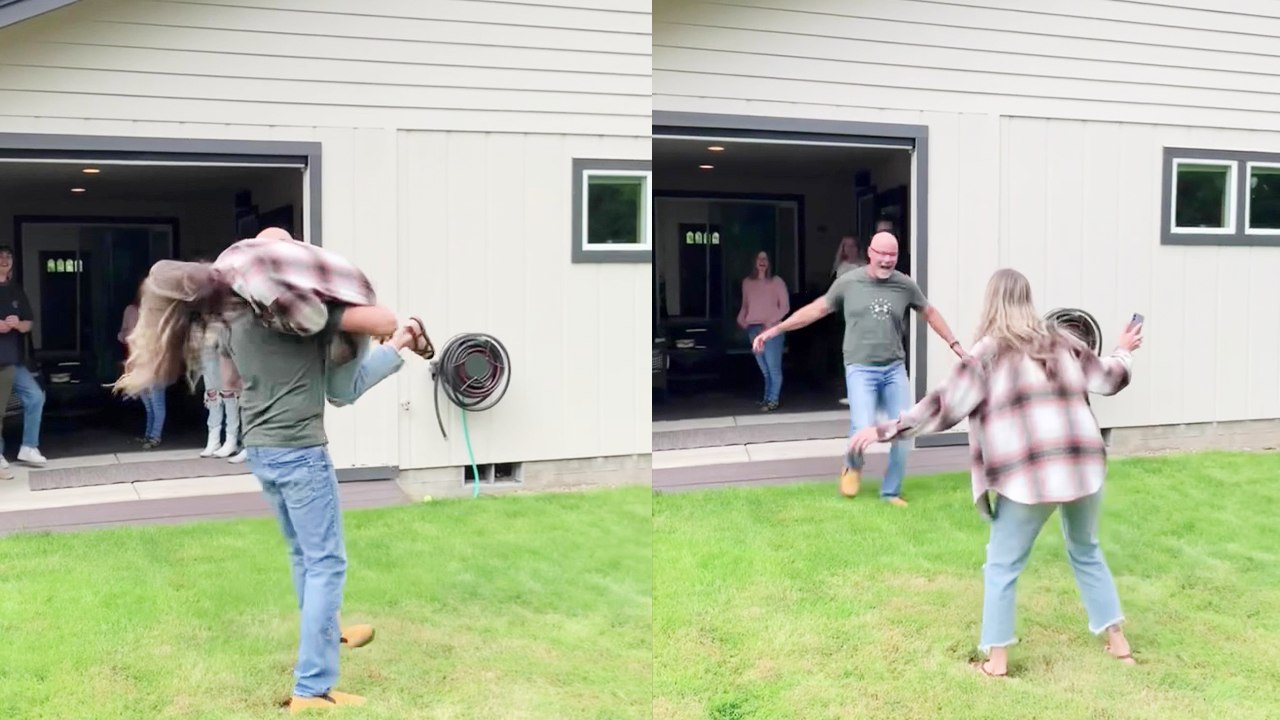 Girl returns to Florida after 6 months to surprise stepdad on Father's Day